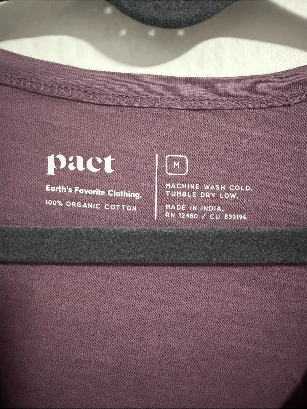Pact Organic Cotton Purple V-Neck Pocket T-Shirt Dress Size Medium - Picture 3 of 7